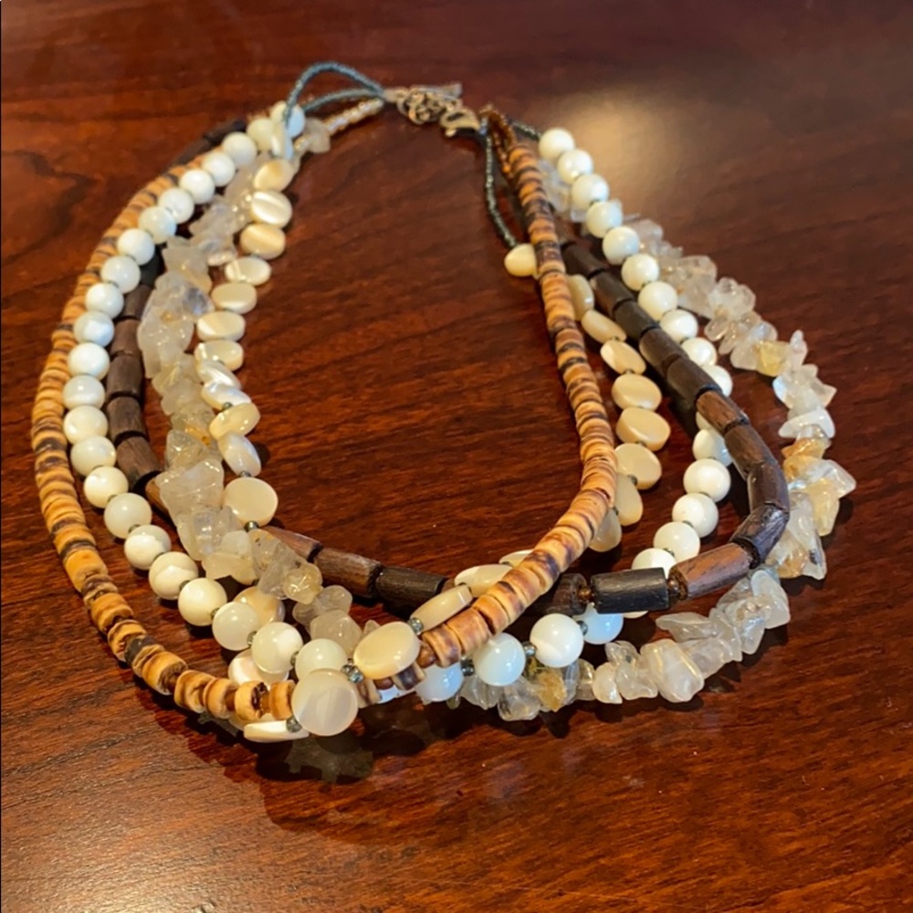 Silpada wood and quartz Necklace